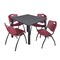 Kee Kee Square Table & Chair Set, Wood, Metal, Plastic Top, Grey TB4848GYBPBK47BY - alternate 1